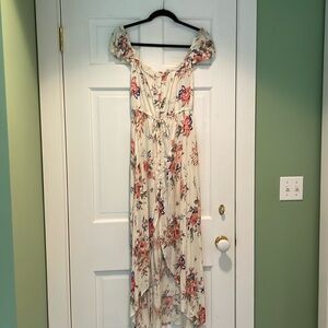 Auguste Floral Maxi dress with synched waist